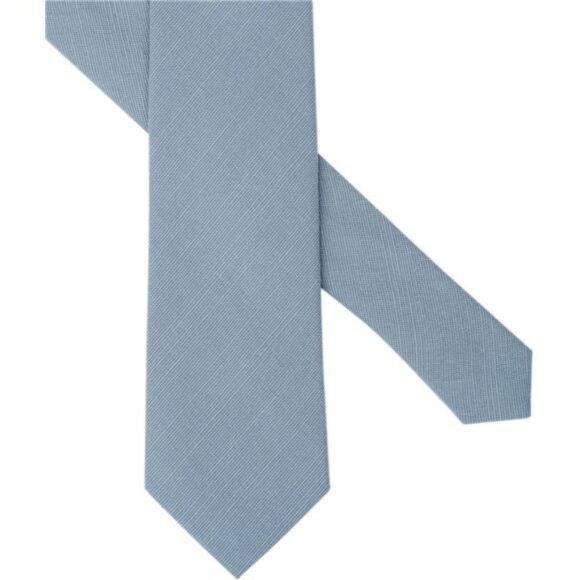 Mens skinny tie solid linen cotton blend 2.5 inch slim necktie wedding formal - Picture 3 of 6
